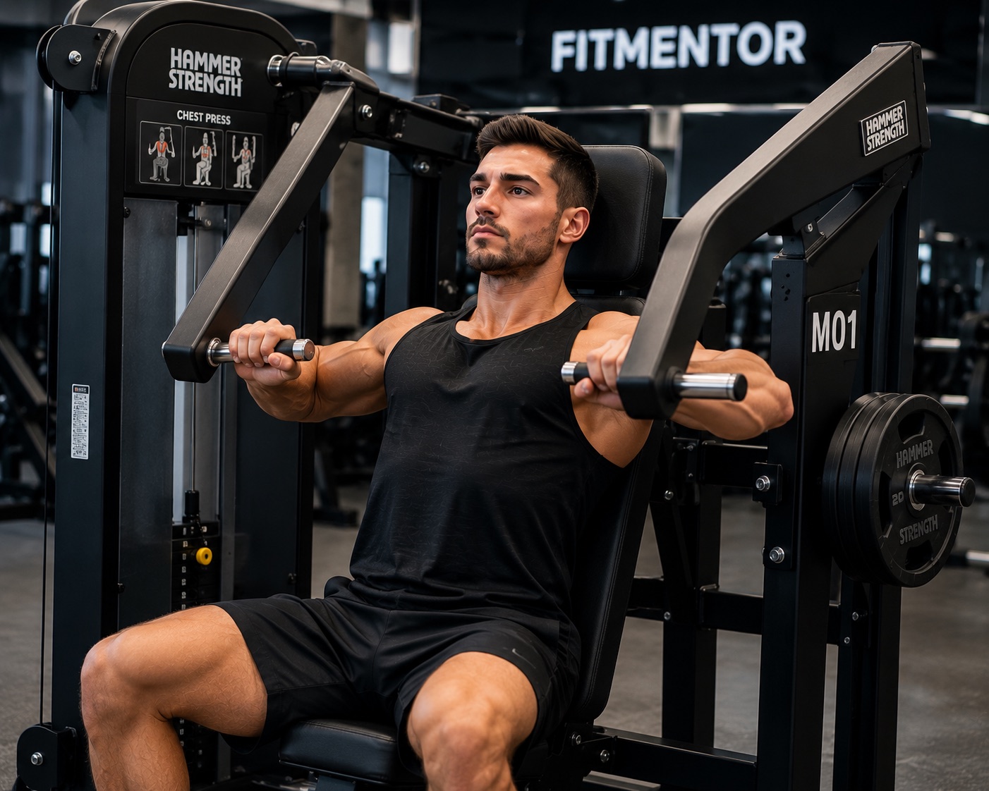 Press de pecho en máquina (hammer strength)
