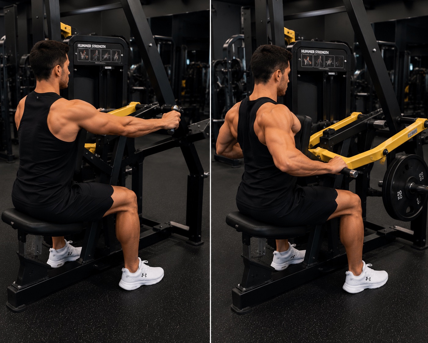 Remo en maquina (hammer strength)