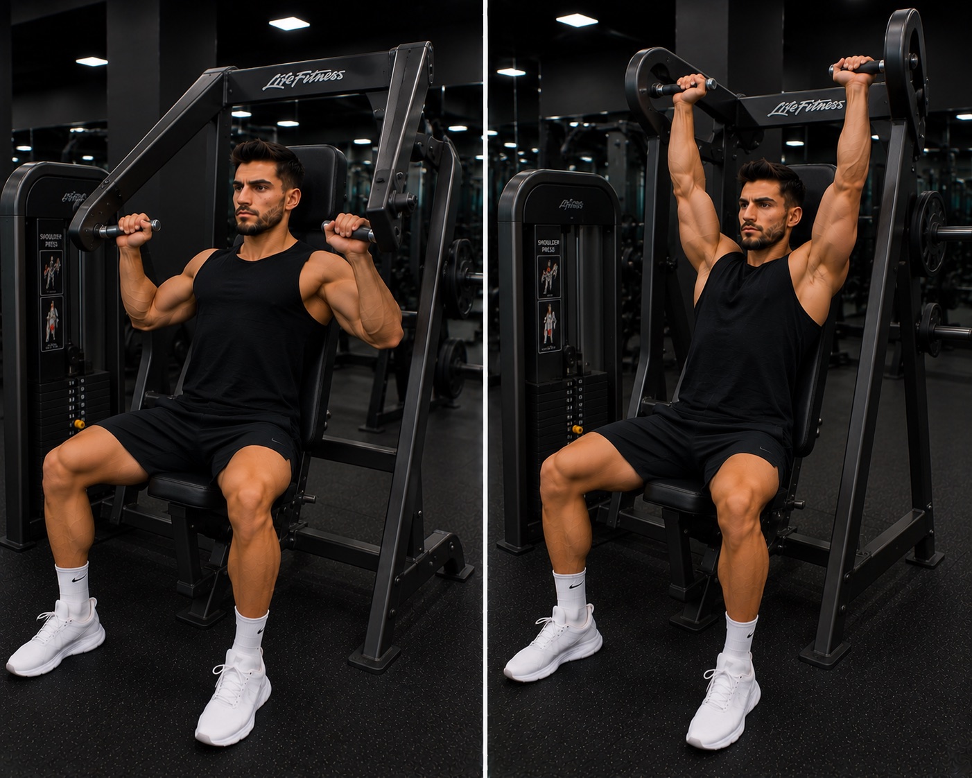 Press de hombro en maquina (Life fitness)
