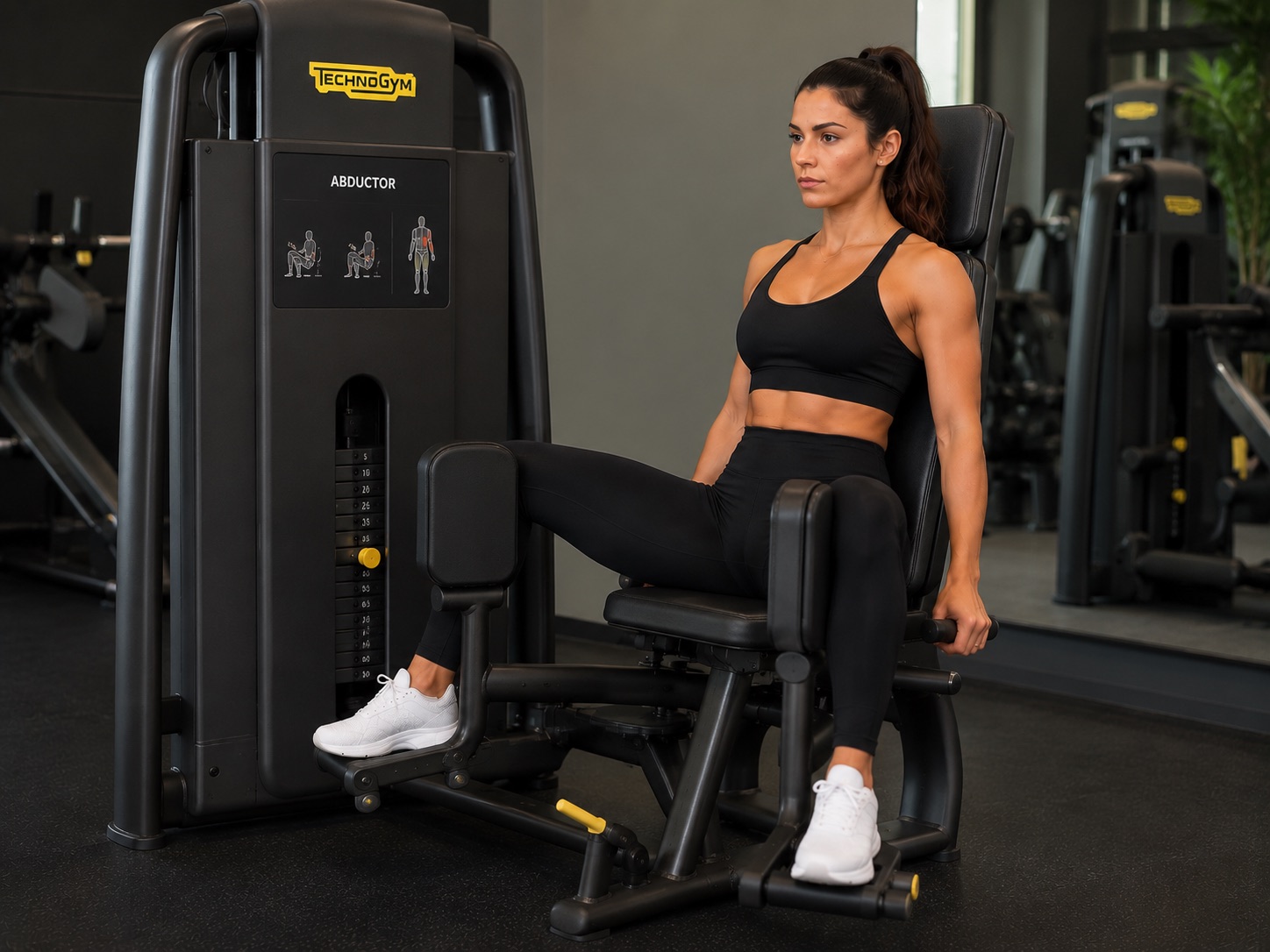 Abductores en maquina technogym