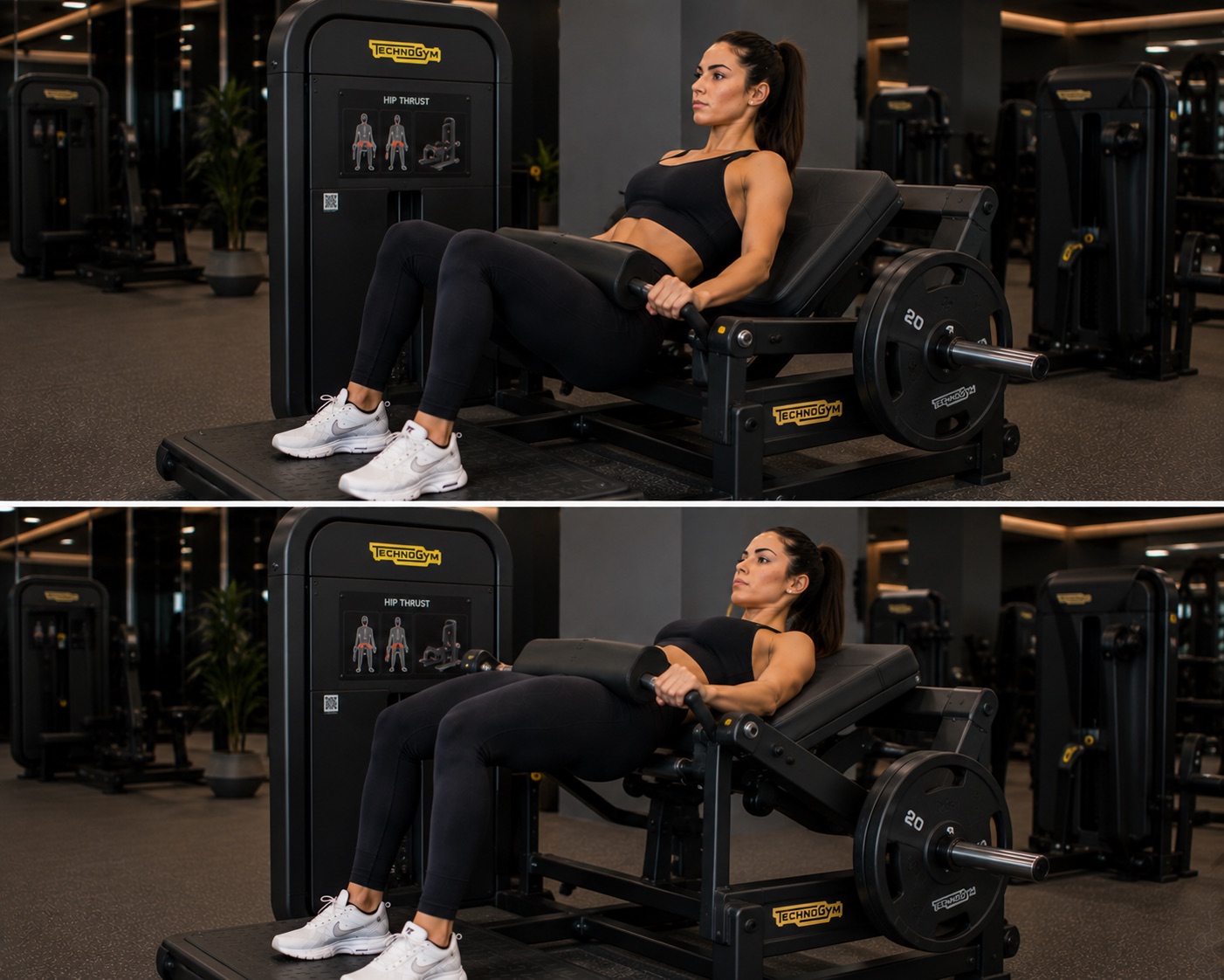 Hip trust en maquina technogym